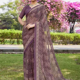 KALINI Ethnic Motifs Print Pure Georgette Saree-image-19