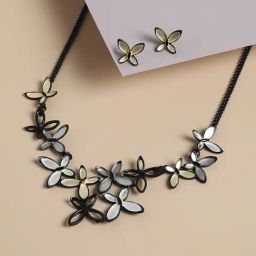 Sohi Gold & Silver Butterfly Jewellery Set-12
