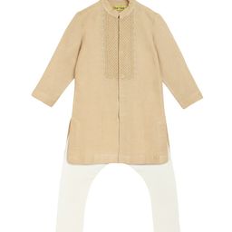Tiber Taber Boys Beige & Off-White Solid Kurta with Pyjamas-15