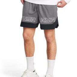 Under Armour Grey Loose Fit Printed Sports Shorts-image-15