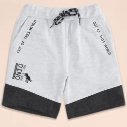 Pantaloons Junior Grey & Black Cotton Color Block Shorts-image-51