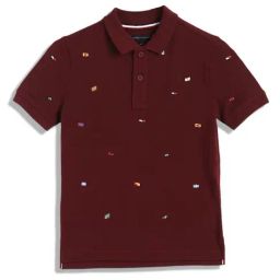 Tommy Hilfiger Kids Deep Rouge Embroidery Regular Fit Polo T-Shirt-image-73