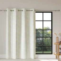 DDecor Poly fill Stripes Beige 9 ft Room Darkening Long Door Curtain-17