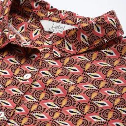 Label Ritu Kumar Peach Rayon Geometric Print Shirt image 3