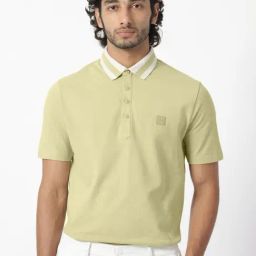 Rare Rabbit Green Regular Fit Solid Polo T-Shirt-image-67