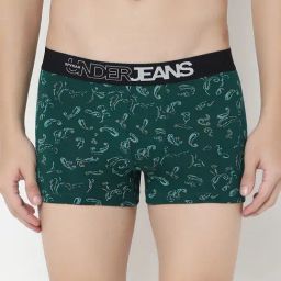 Underjeans By Spykar Green Regular Fit Printed Trunks-picture-8