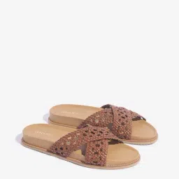 LUNA BLU by Westside Brown Criss-Cross Sandals-image-61