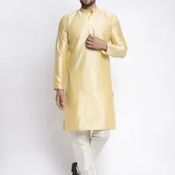Jompers Men Gold-Toned & Off-White Solid Kurta with Churidar-49