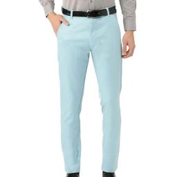 Sojanya Sky Blue Regular Slim Fit Trousers-image-94