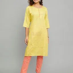 paislei Yellow Printed A Line Kurta-picture-18