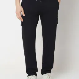 Underjeans By Spykar Navy Blue Cotton Blend Regular Fit Printed Trackpants-image-21