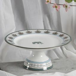 India Circus White Bone China Cake Stand With Accented and 22 Carat Gold Each With Gift Premium Box-image-27