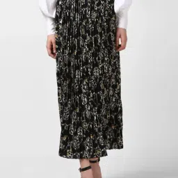 StyleStone Black Printed Maxi Skirt-image-72