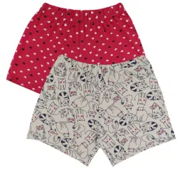 Bodycare Kids Off White & Fuchsia Printed Shorts (Pack Of 2)-image-54