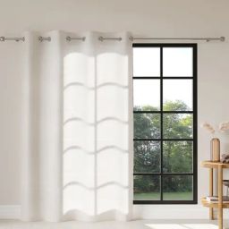 DDecor Polyester Solid White 7 ft Sheer Door Curtain-14