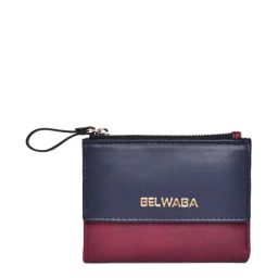 BELWABA Maroon Color Block Bi-Fold Wallet for Women-image-4