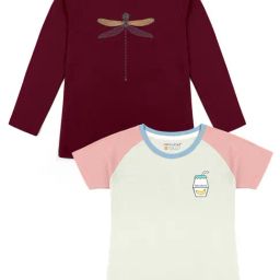 HELLCAT Maroon & White Printed T-Shirt (Pack Of 2)-image-1