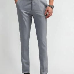 Arrow Light Blue Slim Fit Trousers-image-62