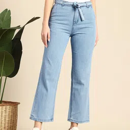 Mast & Harbour Women Straight Fit High-Rise Jeans Comes With A Belt-image-6