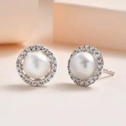 Ornate Jewels 92.5 Sterling Silver Pearl Earrings for Women-image-30
