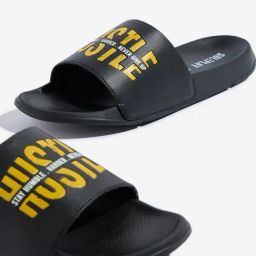 SOLEPLAY by Westside Black Text Printed Pool Slides image 3
