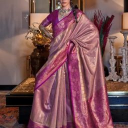 Saree Mall Purple Woven Sarees With Unstitched Blouse-picture-5