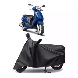 Auto Pearl Polyester Two Wheeler Cover for Suzuki SS (Grey)-image-93