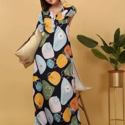 Sweet Dreams Navy Printed Night Gown-picture-16