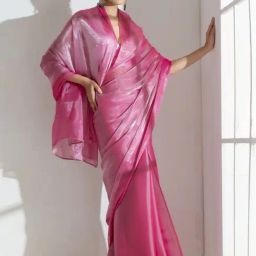 Swtantra Pink Plain Saree-picture-39
