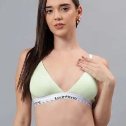 La Intimo Lime Green Comfort Fit Bra-image-61