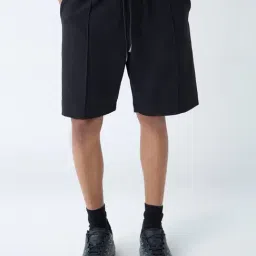 studiofit men Studiofit by Westside Black Relaxed-Fit Mid-Rise Cotton-Blend Shorts-picture-40