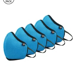 THe VerTicaL Unisex 5 Pcs Blue Reusable Outdoor 5-Ply Cloth Masks-picture-37