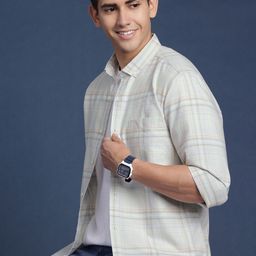 Mast & Harbour Men Standard Checked Pure Cotton Casual Shirt-image-34
