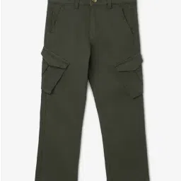 The Souled Store Boys Green Cotton Regular Cargo Pants-image-93
