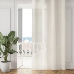DDecor Poly fill Solid White 9 ft Room Darkening Long Door Curtain-image-51