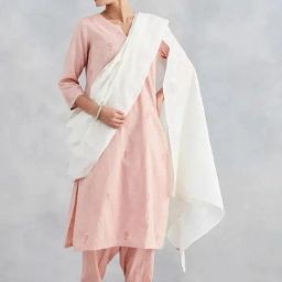 Fabindia White Embroidered Dupatta-picture-31