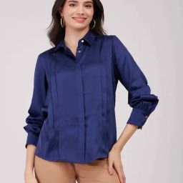 Fablestreet Navy Relaxed Fit Shirt-image-45