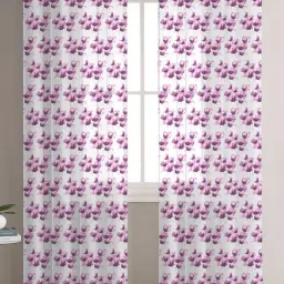 Stitchnest Pink Sheer Semi Transparent & Light Filtering Door Curtain - 7 ft-image-20