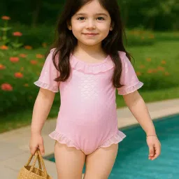 Bubble Berry Girls Pink Printed Swimsuit-picture-11