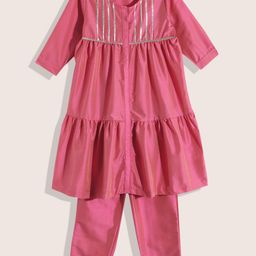 Sangria Girls Regular Kurta With Trousers-image-59