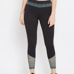 JUMP USA Women Black & Grey Solid e-Dry Technology Active Wear Tights-image-48