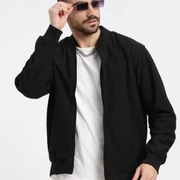 SHOWOFF Black Acrylic Slim Fit  Jacket-image-83