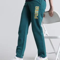 Puma Green Cotton Plain Trousers-picture-15