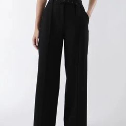 RAREISM Black Blended Solid Trousers-image-23