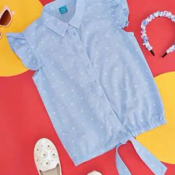 YU by Pantaloons Kids Blue Cotton Printed Top-image-37