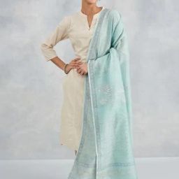 Fabindia Blue Floral Print Dupatta-image-94