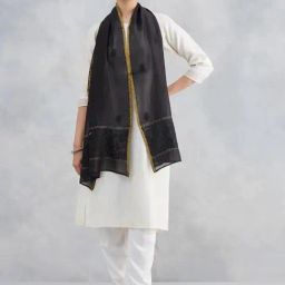 Fabindia Black Embroidered Stole-picture-16