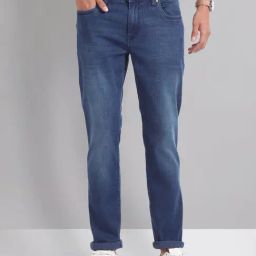 AD by Arvind Blue Lightly Washed Slim Fit Jeans-image-48
