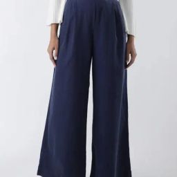 RAREISM Navy Blue Blended Solid Trousers-image-19
