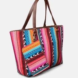 Gaurapakhi Multicolor Printed Large Tote Bag image 3